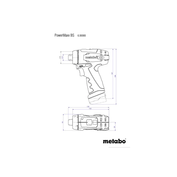 Aku vrtačka 2x2,0Ah Metabo PowerMaxx BS Basic 600080500