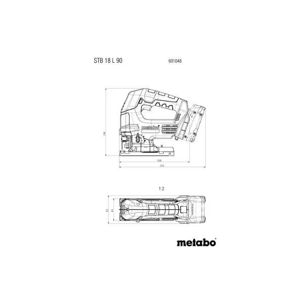 Aku přímočará pila 18V bez aku STB 18 L 90 Metabo 601048850