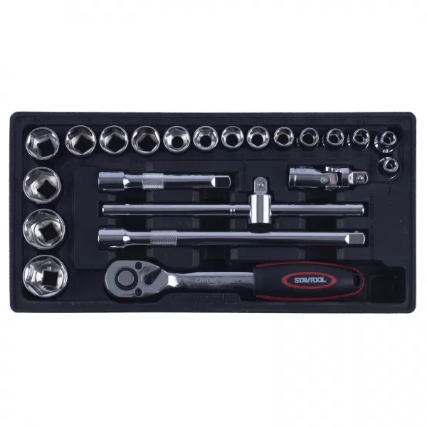 Sada hlavic šestihranných 1/2" 22 dílů STAVTOOL PWT115