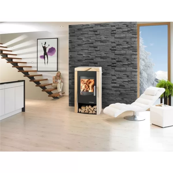 Krbová kamna černá, woodstone Haas+Sohn PINEROLO 0429415600000