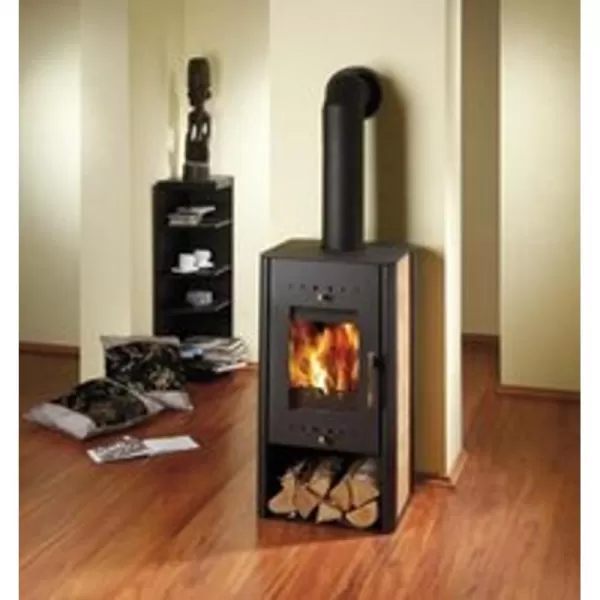 Krbová kamna černá, béžová dlažba s výměníkem Haas+Sohn MANTOVA AL II