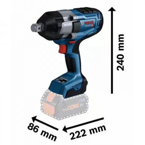 Aku rázový utahovák bez aku BOSCH GDS 18V-1050 H BiTurbo 0 601 9J8 500
