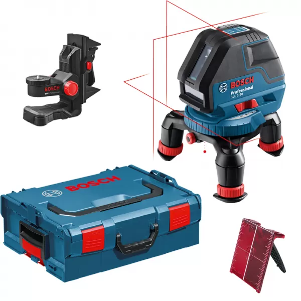 Multičárový laser Bosch GLL 3-50 Professional + L-BOXX 136 + držák BM 1