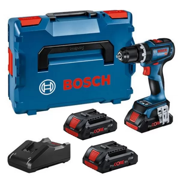Aku vrtací šroubovák GSB 18V-90 C (3xProCORE18V 4.0Ah; GAL 18V-40) L-Boxx 136 Bosch 0615A5002W