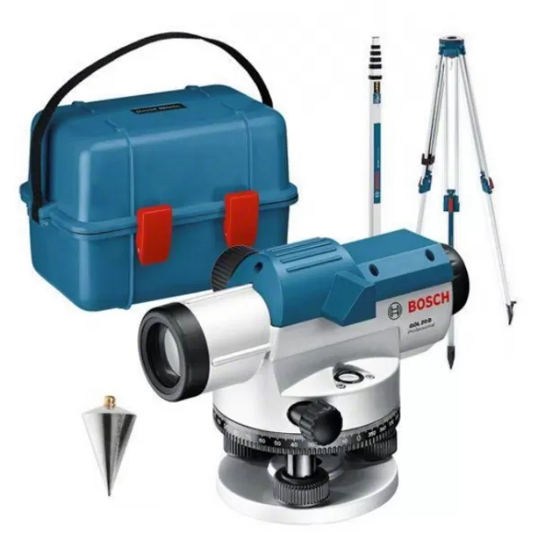 Optický nivelační přístroj Bosch GOL 20 D + lať GR 500 + stativ BT 160 0 601 068 402
