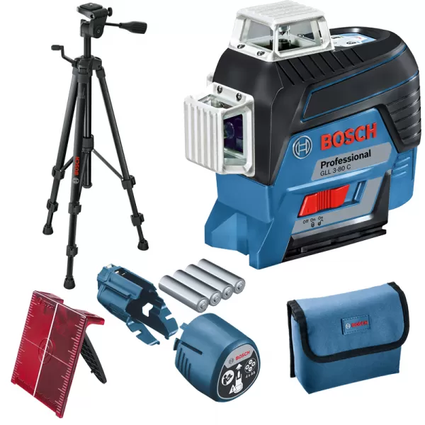 Křížový laser Bosch GLL 3-80 C Professional + stativ BT 150
