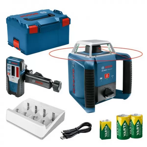 Stavební rotační laser Bosch GRL 400 H + LR 1 v L-BOXX 0601061806