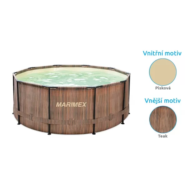 Bazén Marimex Florida 3,66x0,99 m se zabudovaným skimmerem - motiv TEAK 10340285