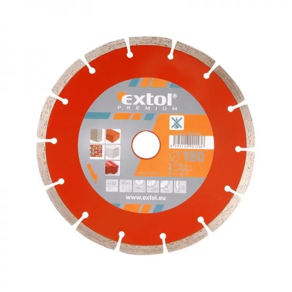 Dia kotouč řezný segmentový 180x22,2mm EXTOL PREMIUM 108714