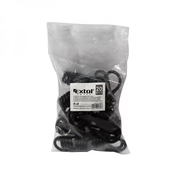 Háčky na elastický popruh 8mm 20ks EXTOL CRAFT 10011