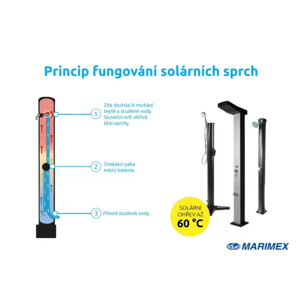 Solární sprcha 40 l - hliníková, lomená Marimex 10992057