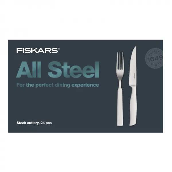 Sada steakových příborů All Steel, 24 ks Fiskars 1027505