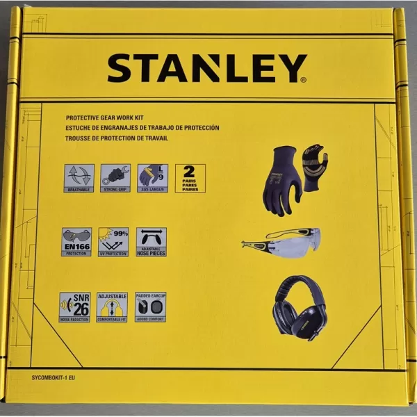 Sada ochranných pomůcek – chrániče sluchu, rukavice, brýle Stanley SYCOMBOKIT-1