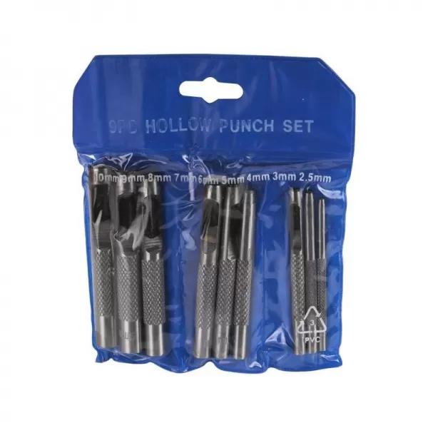 Súprava dierovačov do kože 9 ks 2-10 mm EXTOL CRAFT 10266