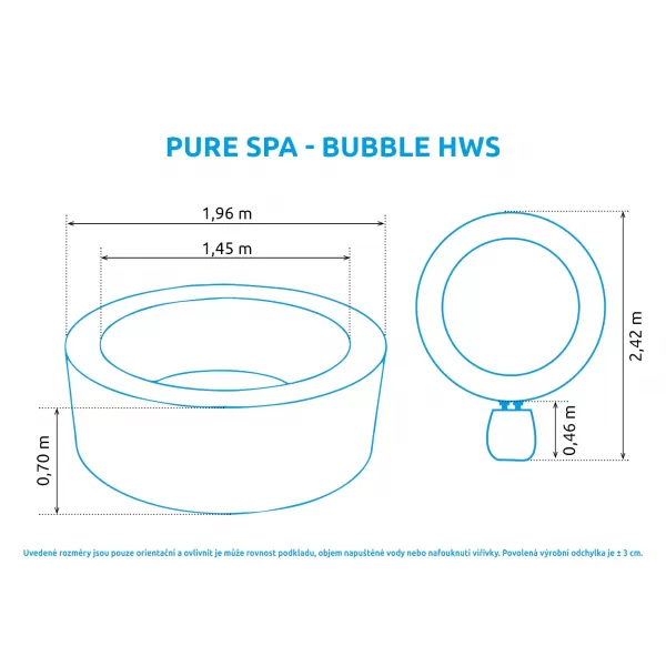 Vířivý bazén Pure Spa - Bubble HWS Marimex 11400217