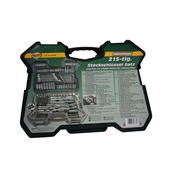 Gola sada 1/4", 3/8" a 1/2" - 215 dílů Mannesmann 98430