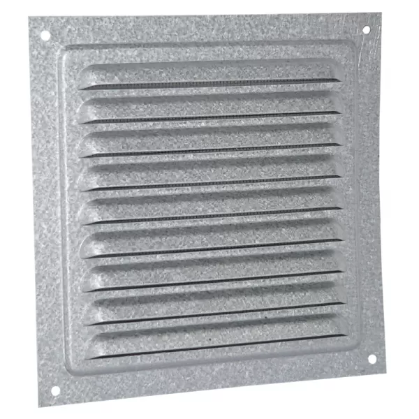 Pozinkovaná větrací mřížka bez příruby se síťkou a pevnou žaluzií 200x200 mm DALAP 116