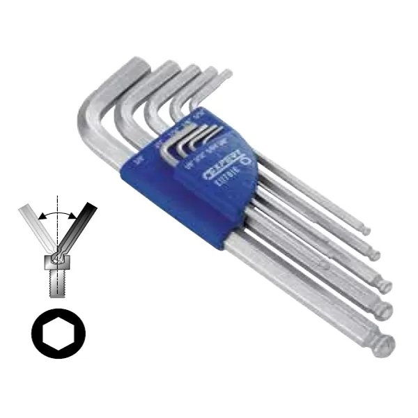 9dílná sada palcových zástrčných 6hranných klíčů s kuličkou TONA Expert E117816T