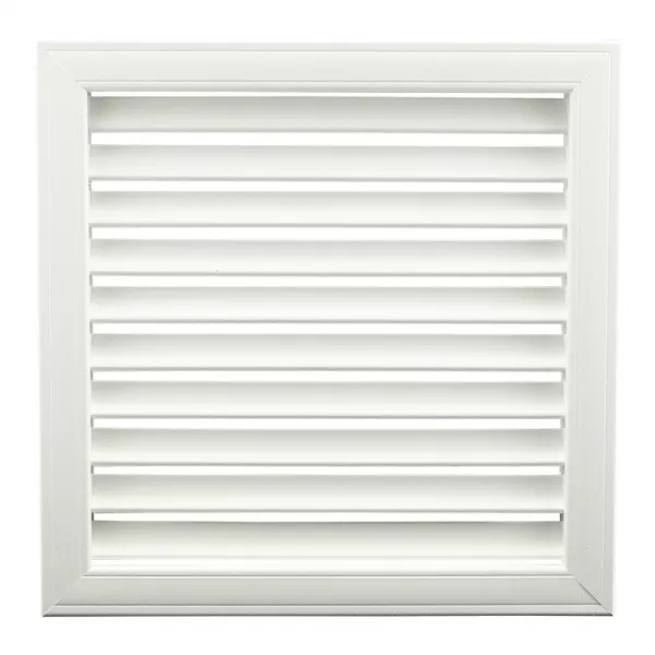 PVC ventilační mřížka bílá s pevnou žaluzií 303x303 mm DALAP 129