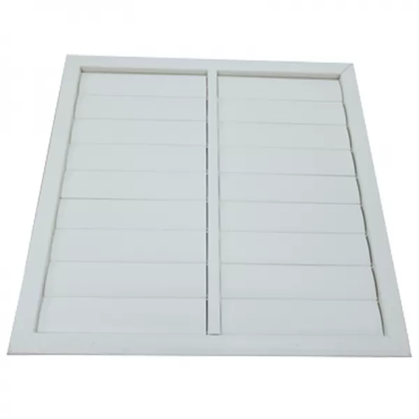 Plastová větrací mřížka bez příruby se samotížnou žaluzií 603x603 mm, bílá DALAP 134