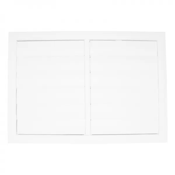 Plastová větrací mřížka bez příruby se samotížnou žaluzií 514x303 mm, bílá DALAP 140