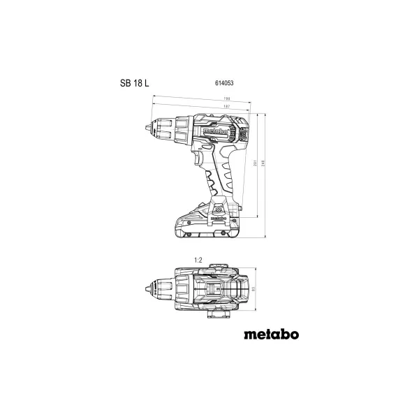 Aku příklepová vrtačka 18V 2x2,0Ah SB 18 L Set Metabo 614053710