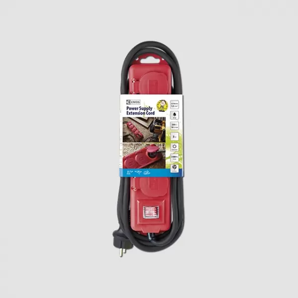 Prodlužovací kabel gumový 4 zásuvky 5m EMOS P14151