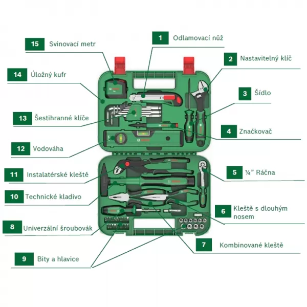 Sada nářadí Bosch Advanced Hand Tool Set 52-Pieces 1600A02BY7