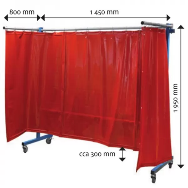 Pojízdná ochranná zástěna zelená TransFlex 1613001