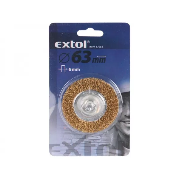 Kartáč okružní 100mm vlnitý drát S 0,3mm stopka 6mm EXTOL CRAFT 17055