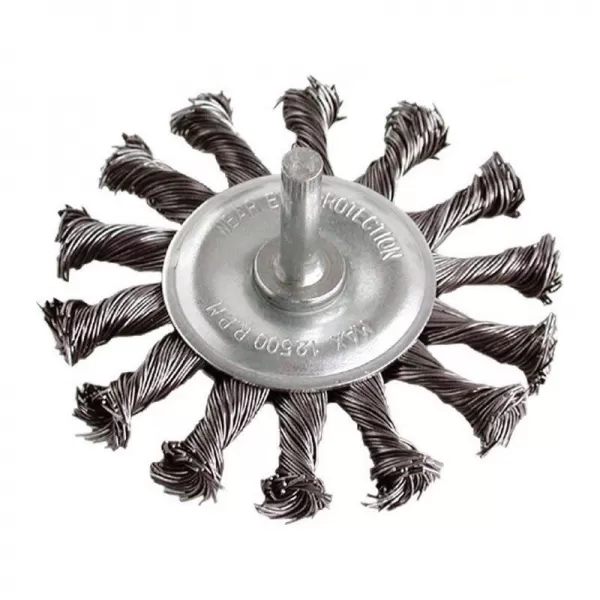 Kartáč okružní copánkový 75mm vlnitý drát S 0,5mm stopka 6mm EXTOL CRAFT 17039