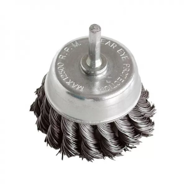 Kartáč hrnkový copánkový 75mm vlnitý drát S 0,5mm stopka 6mm EXTOL CRAFT 17040