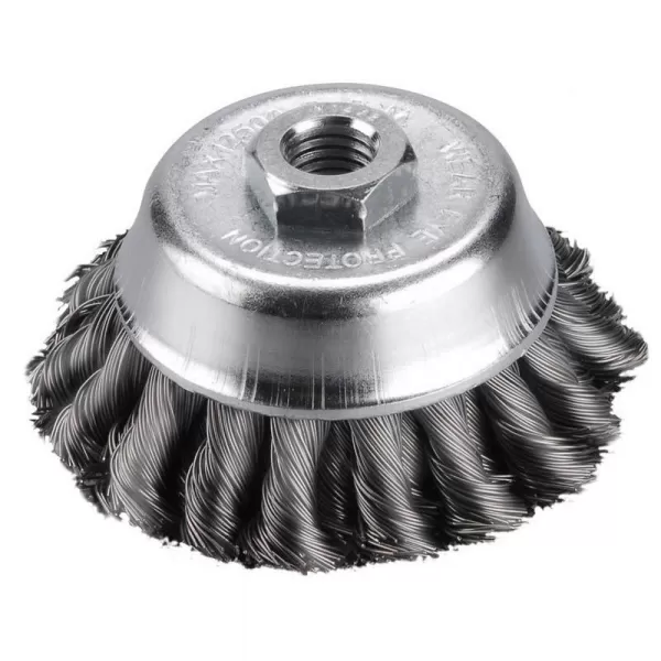 Kartáč hrnkový copánkový 80mm vlnitý drát S 0,5mm dvouřadý M14x2mm EXTOL CRAFT 17009