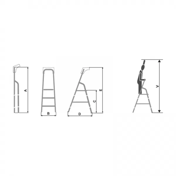 Žebřík jednostranný hliníkový 6 stupňů ELKOP ALW 1406