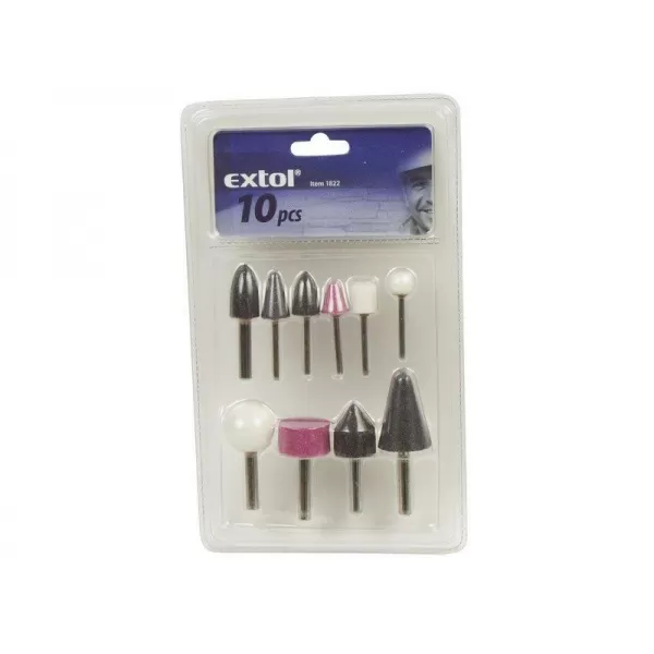 Brusky rotační sada 10ks stopka 3 a 6mm EXTOL CRAFT 1822