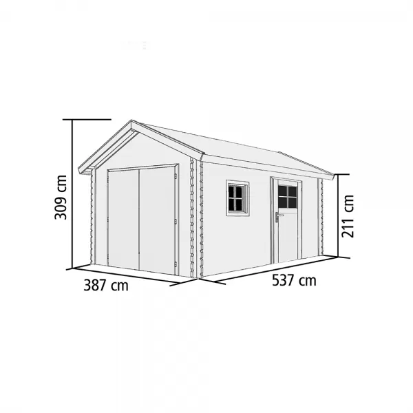 Dřevěná garáž KARIBU 43545 38 mm natur LG1887