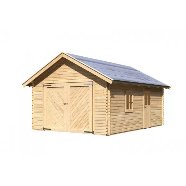 Dřevěná garáž KARIBU 43545 38 mm natur LG1887