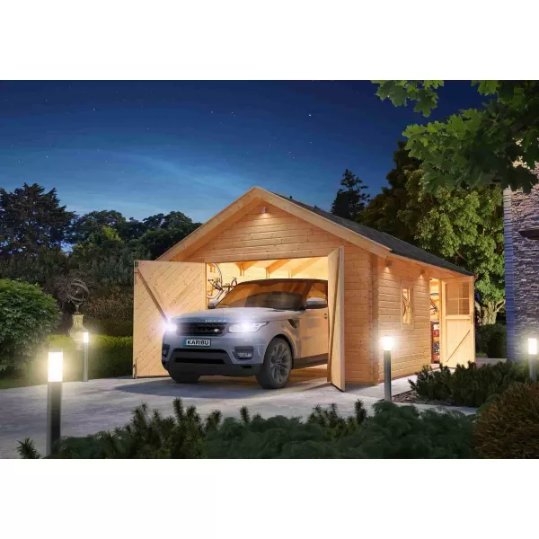 Dřevěná garáž KARIBU 43545 38 mm natur LG1887