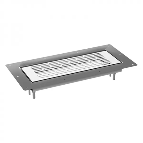 Kovová ventilační mřížka s rámečkem 300x100 mm pro zakončení konektoru do podlahy DALAP 197531