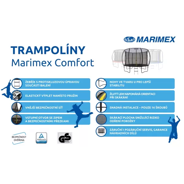 Trampolína Comfort 305 cm + ochranná sieť + schodíky ZDARMA Marimex 19000095