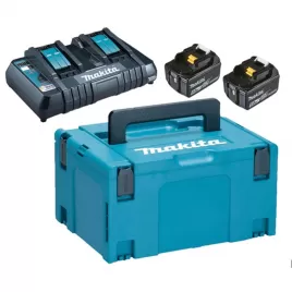 Sada 2 akumulátorů Li-ion 18V 5,0Ah BL1850B + nabíječka DC18RD + systainer Makita 197629-2