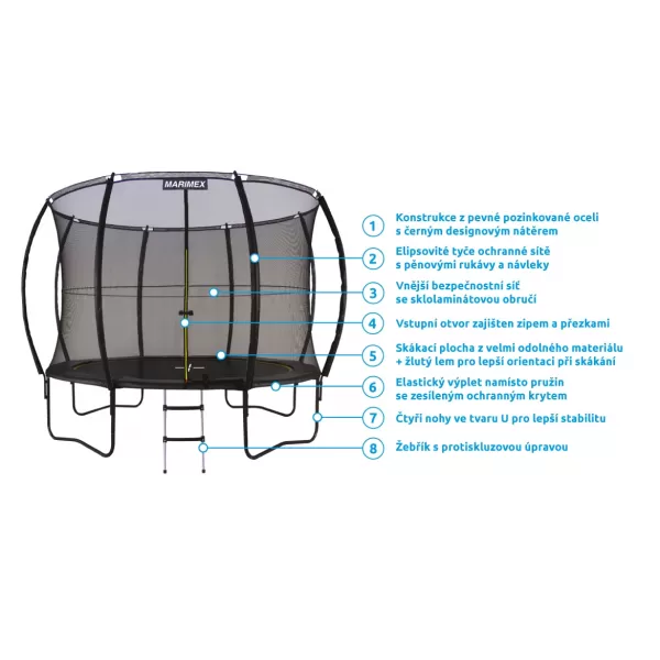 Trampolína Comfort 305 cm + ochranná sieť + schodíky ZDARMA Marimex 19000095