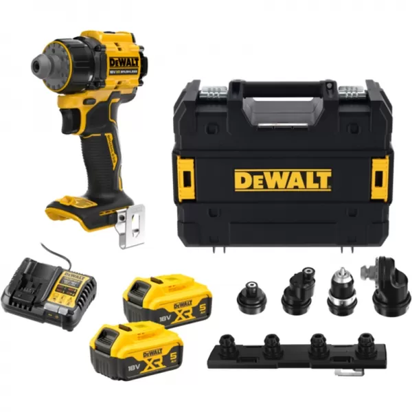 Aku bezuhlíková vícehlavá vrtačka 18V 2x5,0 Ah DeWALT DCD803P2T