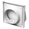PVC větrací mřížka se stříškou, přírubou a klapkou 154x154 mm / Ø 100 mm, bílá DALAP 2021