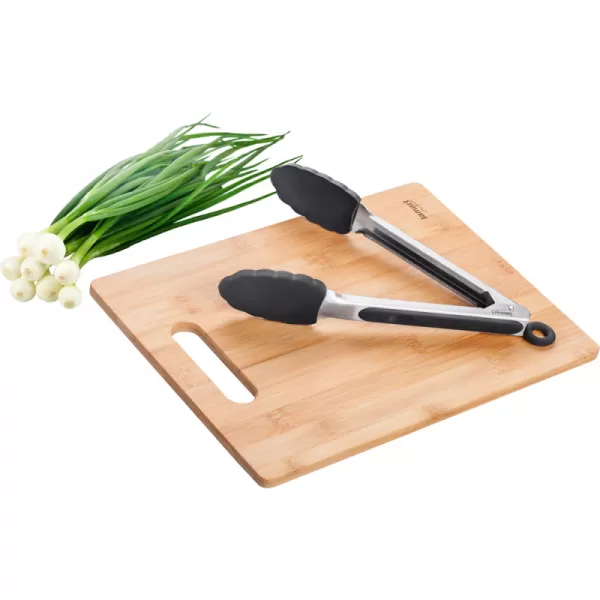 Prkénko 30x22 cm a kleště Bamboo LAMART LT2060
