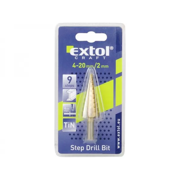 Vrták stupňovitý 4-20mm TiN EXTOL CRAFT 20053