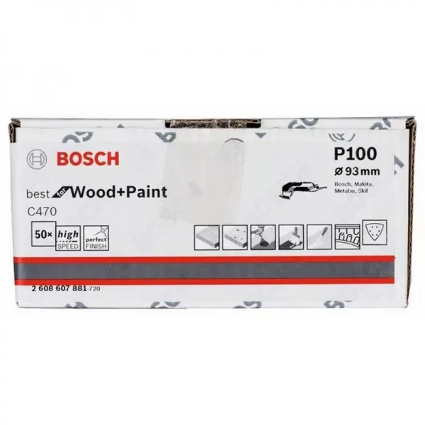 Brusné papíry pro delta brusky EXPERT C470 93 mm, P100, 50 ks Bosch 2608900929