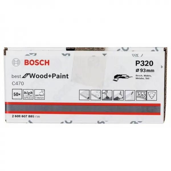 Brusný papír pro delta brusky EXPERT C470 93 mm, G 320, 50 ks Bosch 2608900933