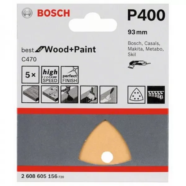 Brusný papír pro delta brusky EXPERT C470 93 mm, G 400, 5 ks Bosch 2608900831