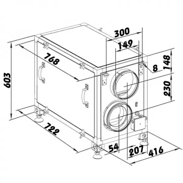 Centrální rekuperační jednotka horizontální O 150 mm DALAP 22519